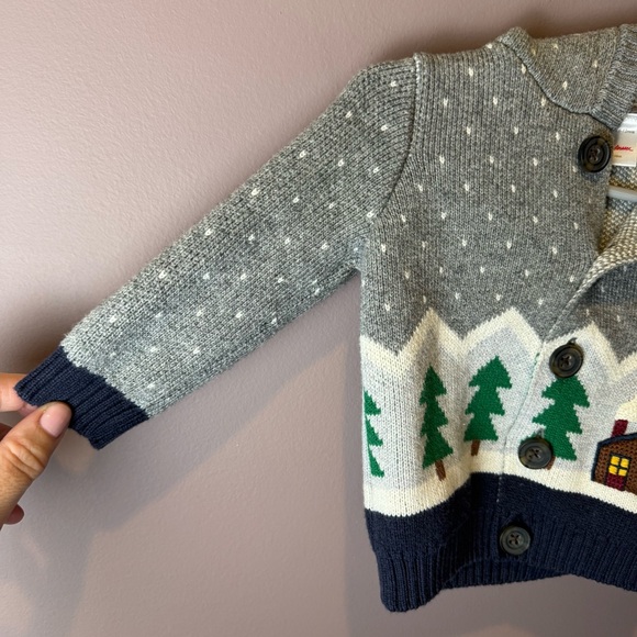 Hanna Andersson Tannenbaum Hoodie Cardigan Cotton & Wool 6-12M - Picture 4 of 13